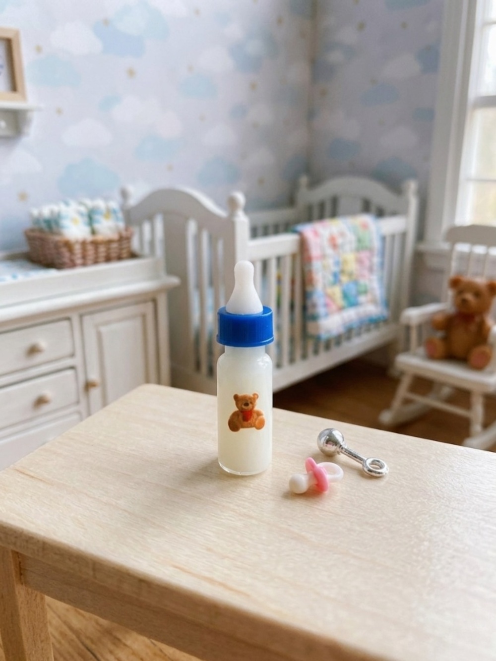Teddy Bear Miniature Micro Baby Doll Bottle